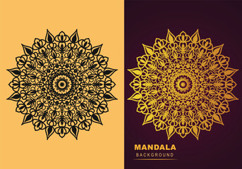 Luxury ornament round set mandala design template