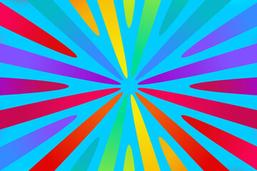 Abstract shiny multicolored vector background with circular arranged lines on a pastel blue background