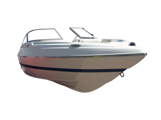 luxury boat front view transparent