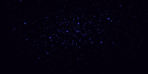 Sparks of dust and blue stars shine with a special light. Vector sparkles on a black background. light effect. Shiny magical dust particles.