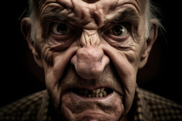 Funny old man who is extremely angry and outraged Generative AI