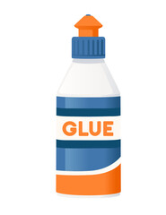 Plastic bottle of glue vector illustration isolated on white background