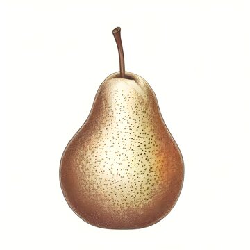 pear colored pencil drawing isolated on white background Generative AI