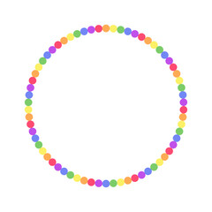 Obraz premium Round rainbow frame. Border template with copy space. Pride month flag concept. Vector flat illustration.