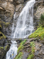 Waterfall on the Three Waterfalls Path at Cerler, Benasque, Ribagorza, Huesca, Aragon, Spain