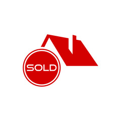 House sold sign icon isolated on transparent background