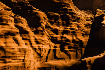 inside a canyon, sand colors generative ai