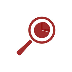 Magnifying glass profit icon isolated on transparent background