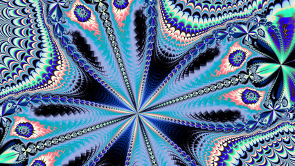 Multicolored fractal, 3d graphics for textures, palettes.