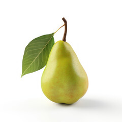 AI Generated image of a  beautiful pear on a white background