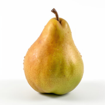 AI Generated image of a  beautiful pear on a white background