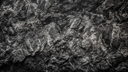 Black white stone texture. Rock surface. Close-up. Like a old rough concrete wall. Generative Ai
