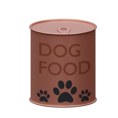 3d rendered dog food can perfect for pets design project