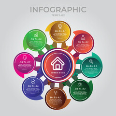 Modern flat circular diagram infographic template vector illustration	