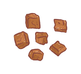 Square small braised dried tofu in ingredient illustration