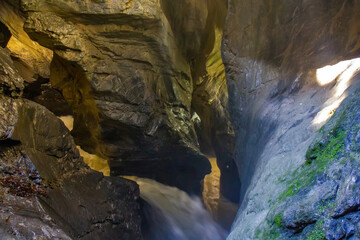 Trummelbach falls, Lauterbrunnen, Swiss - Europe's largest subterranean water falls