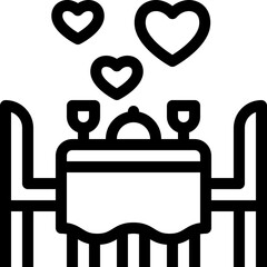 romantic dinner icon