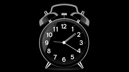 Alarm clock on a dark background isolated, generative AI.