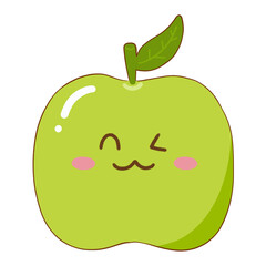 Fruits and smiling fruits characters set collection 