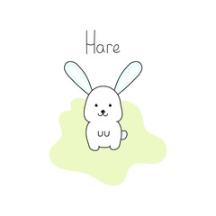 Obraz premium Vector illustration of a hare in doodle style.