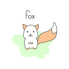 Vector illustration of a cute fox in doodle style