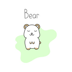 Vector illustration of a cute bear in doodle style.