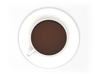 cup of coffee on white background 3d
