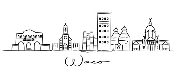 Waco city skyline outline doodle
