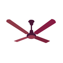 Three blades white ceiling fan isolated on white background