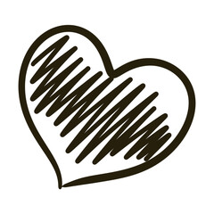 Cozy heart, line drawing heart 