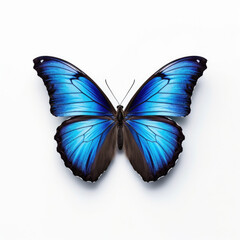 Naklejka na ściany i meble Blue butterfly isolated on white background