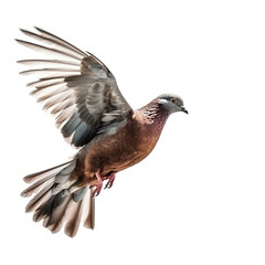 Pigeon on white background