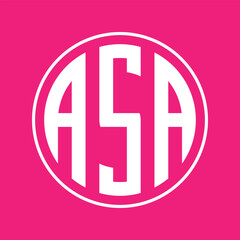 ASA Company Vector Logo Template Design on a pink background