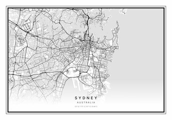 Sydney Map, Minimalist Map, Sydney Print, Sydney Poster, Sydney Art, Modern Map Print, Map of Sydney , Sydney Australia Map Art, Sydney City Map, City Map