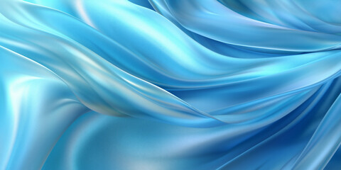 Obraz premium Blue silk glitter luxury fabric background, macro close up, copy space. Wave, textured. AI Generated