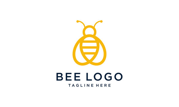 honey bee logo design vector illustration