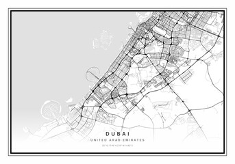 Dubai Map, Minimalist Map, Dubai Print, Dubai Poster, Dubai Art, Modern Map Print, Map of Dubai , Dubai, Dubai  United Arap EmiratesCity Map, City Map