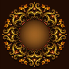 Vector abstract ornamental nature vintage frame