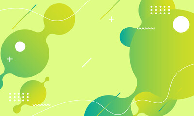 Fototapeta premium Abstract green colorful template banner with gradient color and small polka dot technology background Design with liquid shape vector design