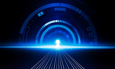 Abstract Door open Light of technology background Hitech communication concept innovation background vector design.