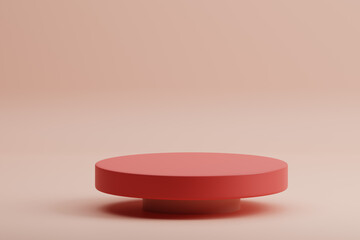 3D render rounded cylinder product display podium on  copy space background