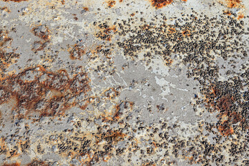 deteriorate of metals. Corrosion of metal. Rust and corrosion in the weld. Corrosive Rust on old iron, grunge rust texture, Rush on metal fench of old bridge.