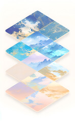 Gold and Marble textured shapes