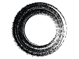 Grunge circle made of black paint.Grunge circle made of black ink.Grunge oval branding element.