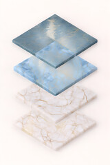 Gold and Marble textured shapes