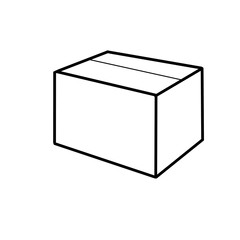 logistics box carton package transport warehouse doodle organic line