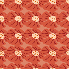 Contemporary big bud flower seamless pattern. Cute stylized flowers background.