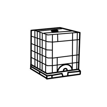 logistics IBC tote container transport warehouse doodle organic line