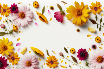 Fototapeta na wymiar Beautiful flowers on white background