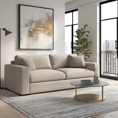 Sleek Designer Apartment Living Room with Contemporary Features and Elegant Loft-Style Atmosphere.
